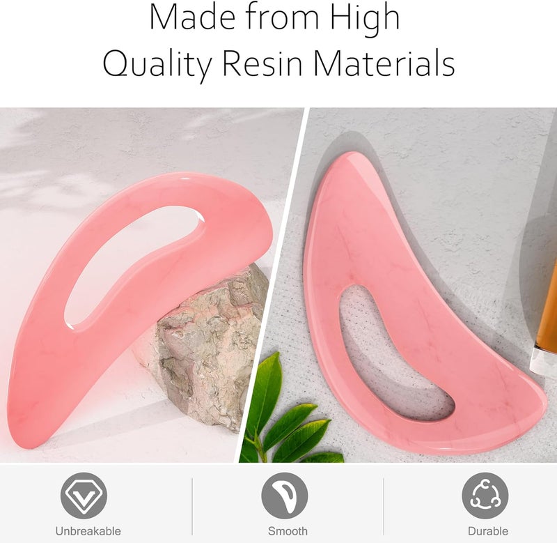 AICNLY Large Gua Sha Massage Tool, Lymphatic Drainage Massager, Muscle Scraping Massage Tools, Body Sculpting Anti Cellulite Tools for Man and Women (Pink) - Image 5